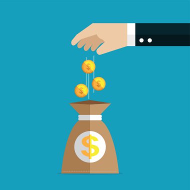 İşten toplanan parayla dolu çantalar.