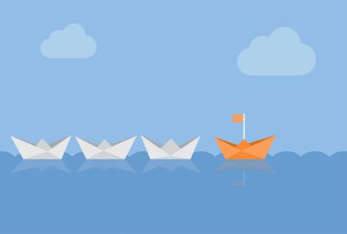 Lider gemi ekip konvoyuna önderlik ediyor.