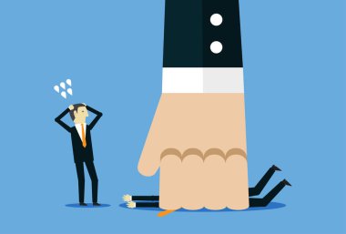 Kızgın patron ve işadamı astlarına bağırıyor.