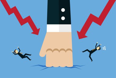 Kızgın patron yumruğunu yere vurdu.