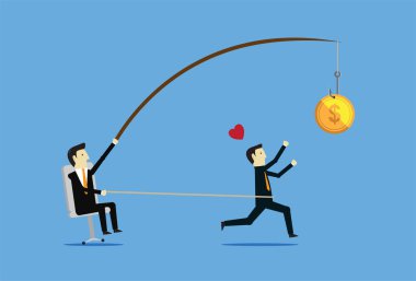 Patron çok çalışanları cezbetmek için para kullanır.