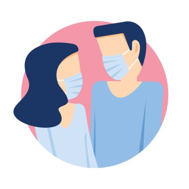 Yüz maskeli romantik çizimler hastalıkları önler