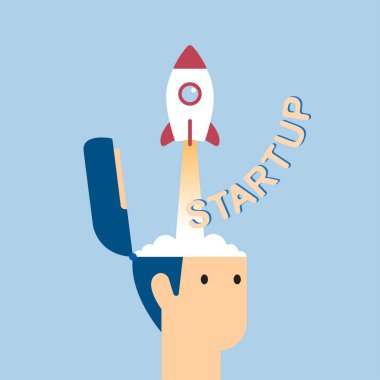 Fikir işleri ve roket başlatma konsepti