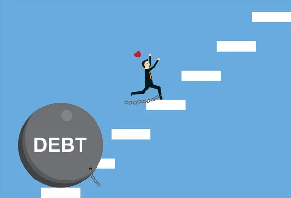 Freedom Debt Climb Ladder Advance — Stock Vector