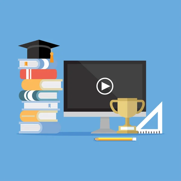 Online Learning Computers Various Courses — Vetor de Stock