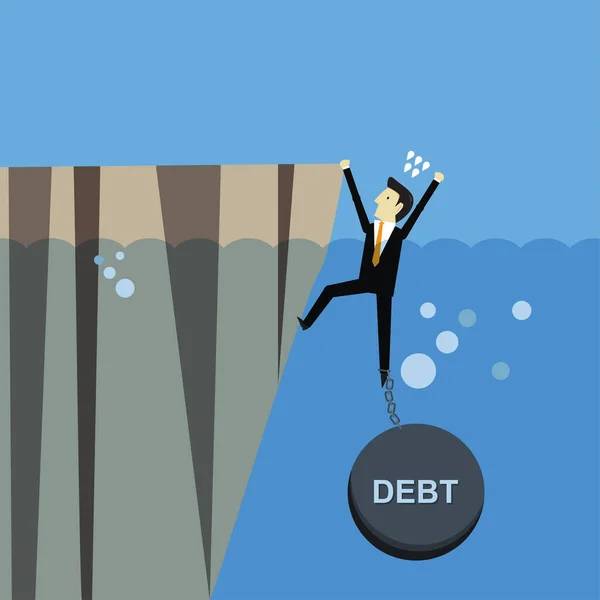 债务是衰退的拖累 — 图库矢量图片