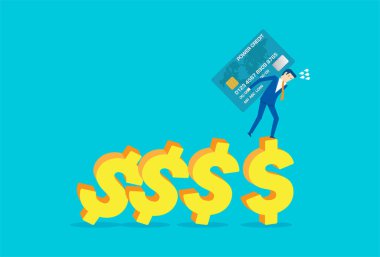 Businessman with the big credit card debt crisis