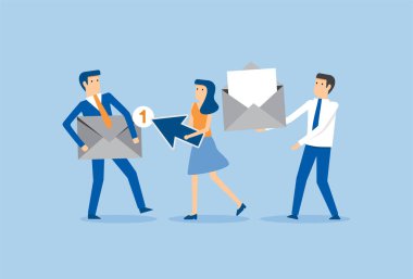 Businessman with sending business news by e-mail