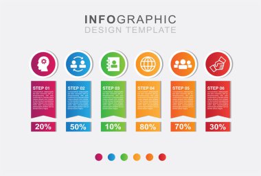 Infographic six options graphic business element