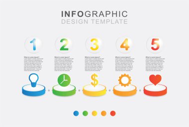 Infographic five steps graphic business element