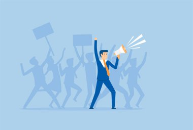 Group of people against protest of rights