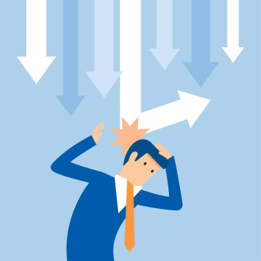 Business graph deterioration affects investors