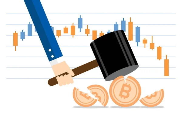Bitcoin Market Hit Big Price Slash — ストックベクタ