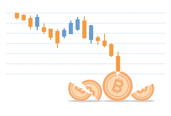 Bitcoin Market Hit Heavy Price Slash — Διανυσματικό Αρχείο