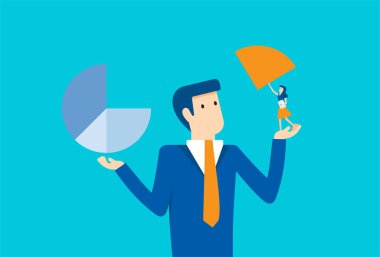 İş adamları ve mali istatistik sunumu