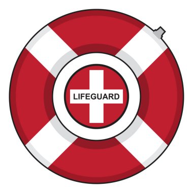 Lifebuoy symbol for beach life guards