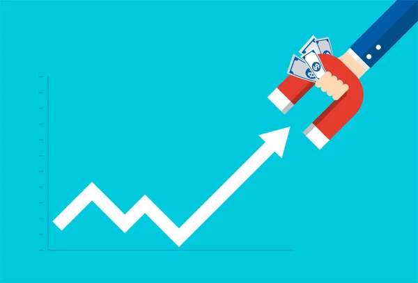 Gráfico Disparado Con Dinero Los Inversores — Vector de stock