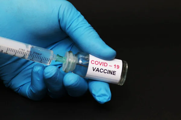 Концепція Боротьби Коронавірусом Covid Лікар Готовий Вакцинації Проти Коронавірусу Тримає — стокове фото