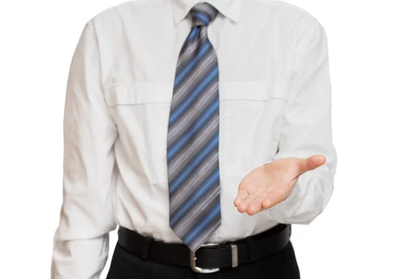 Businessman with different gestures hands — Stock Photo, Image
