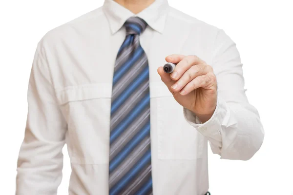 Hand of businessman with marker — Stock Photo, Image