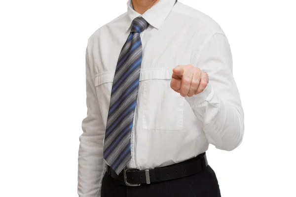 Businessman finger in before — Stock Photo, Image