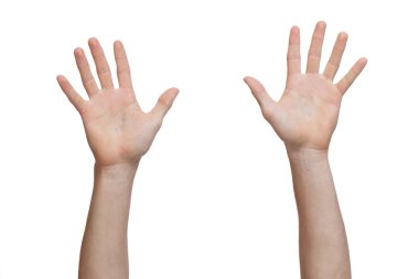two hands raised up clipart