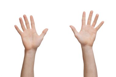 two hands raised up clipart