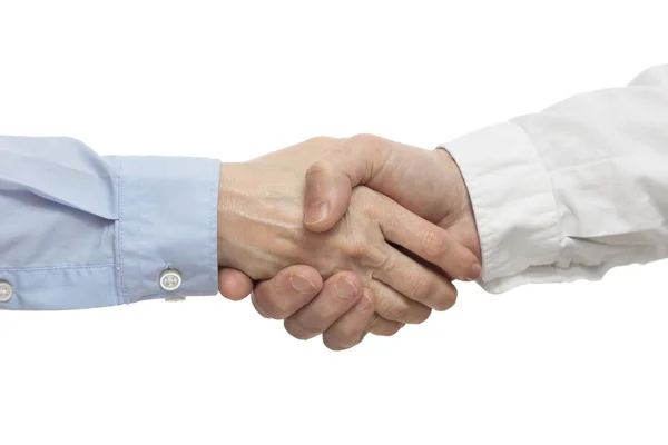 Успешные бизнесмены пожимают друг другу руки — стоковое фото