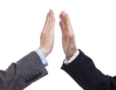 Successful business giving high five  clipart