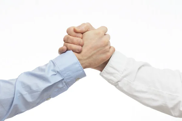 Bilek Güreşi whit üzerinde izole iş adamları