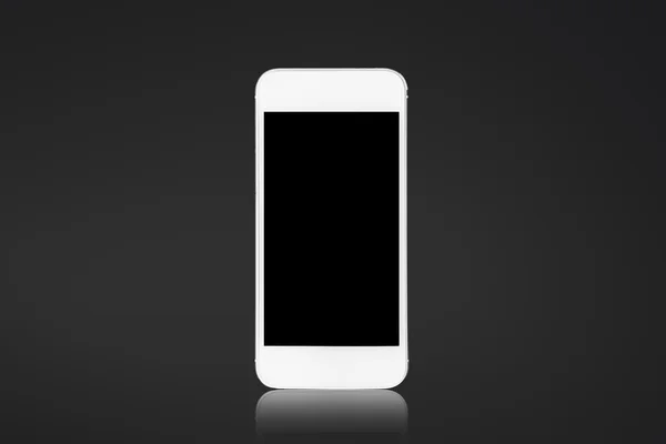 White smartphone on a black background — Stock Photo, Image