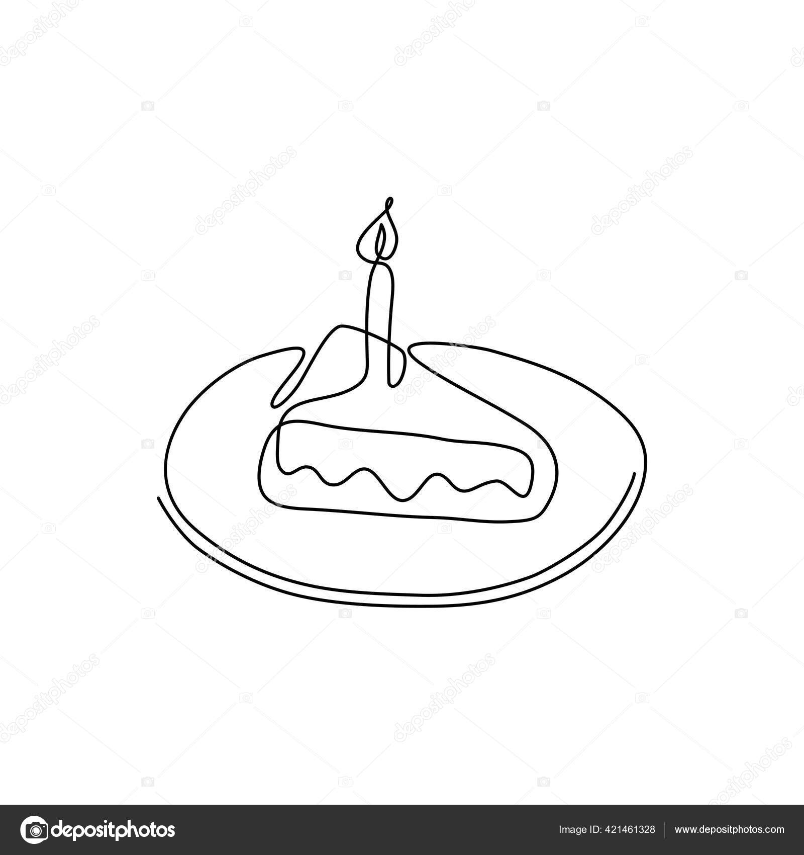 Doodle desenhado à mão de bolo de creme de duas camadas com esmalte desenho  de desenho ilustração vetorial