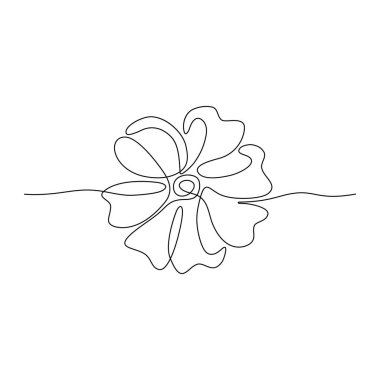 Devamlı çizgi çizimi. Dekoratif yay. Beyaz arka planda siyah izole edilmiş. El çizimi vektör illüstrasyonu. 