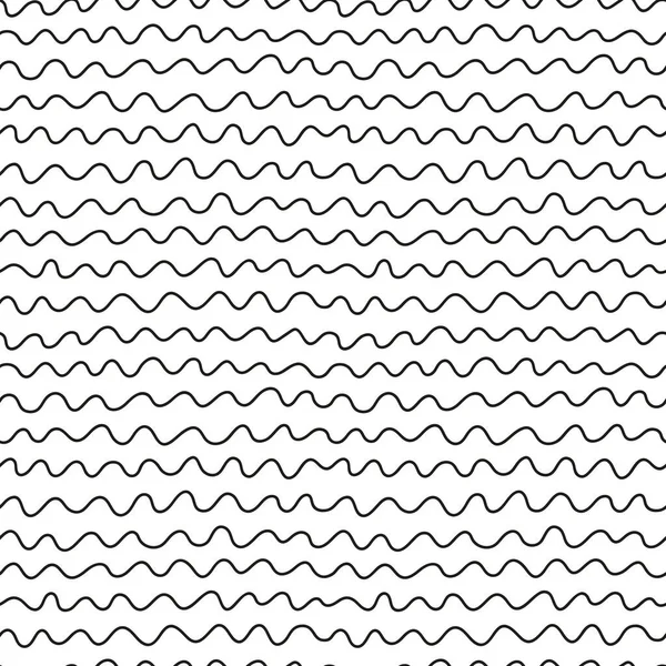 Abstrakt Sömlöst Mönster Enkelt Upprepande Illustration Linjär Ritning Med Vågor — Stock vektor
