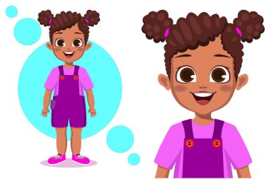 Şirin Afrikalı kız vektör portresi