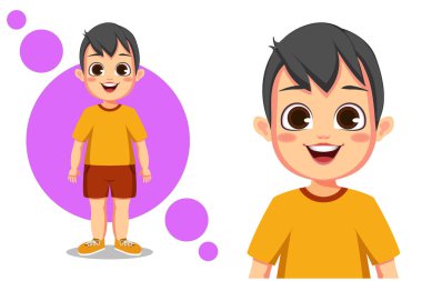 Sevimli çocuk vektör portresi