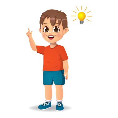 Tatlı çocuk düşünce vektörü