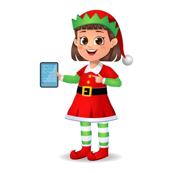 Elf elbiseli kız sekmesini gösteriyor