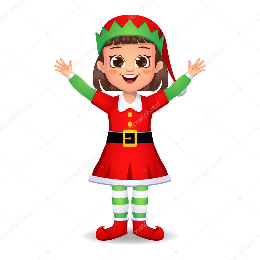 girl kid in elf dress