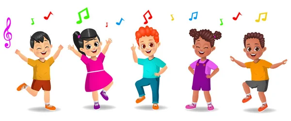 Güzel çocuklar birlikte müzik eşliğinde dans ediyorlar.