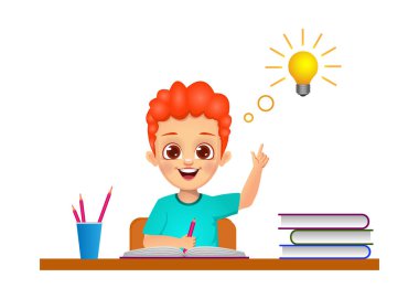 Yakışıklı çocuk vektör çalışırken şüpheye düştü.