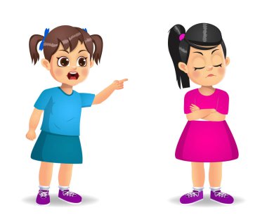 Erkek çocuk kız çocuğa kızar ve onu ağlatır.