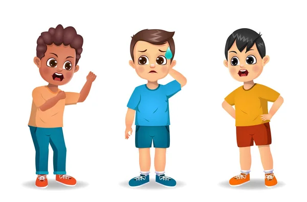Kids Boys Fighting Each Other Vector Royalty Free Stock Illustrations