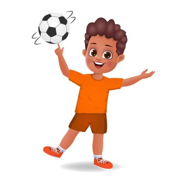 Parmak ucunda dönen sevimli çocuk.