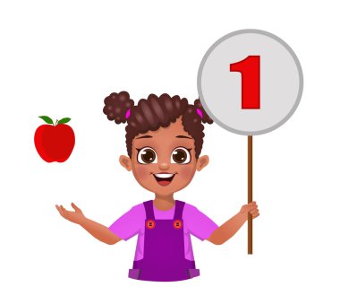 Sayı tahtasını göstererek sayıları sayan sevimli çocuk. beyaz arkaplanda izole