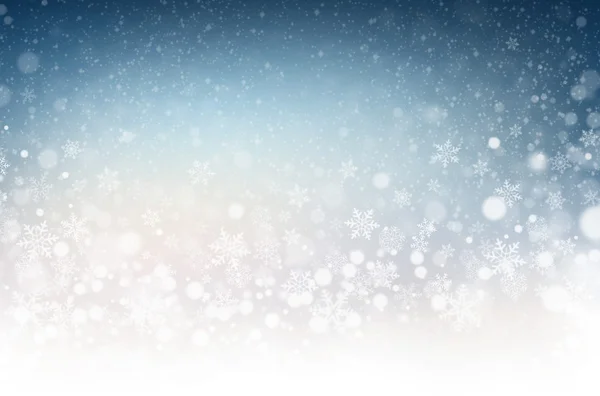 Schneeflocken in der Winternacht — Stockfoto
