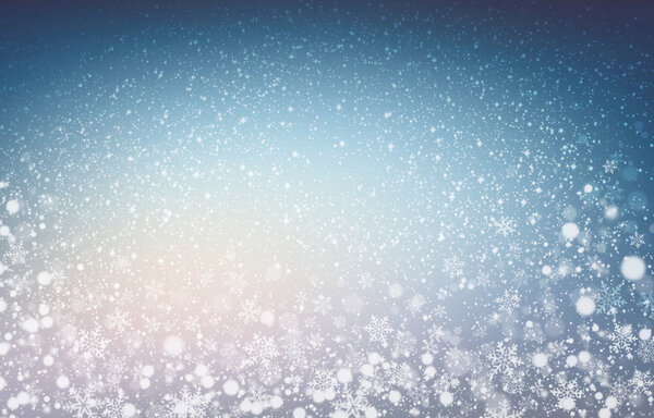 Snowflakes on christmas blue background