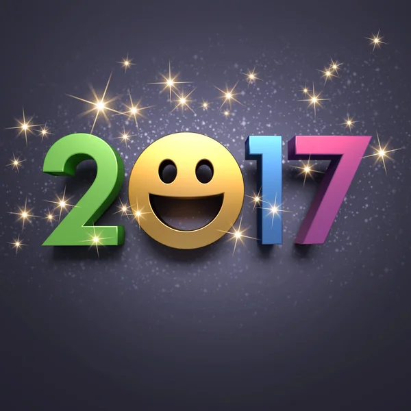 Tarjeta de felicitación 2017 para sonreír — Foto de Stock