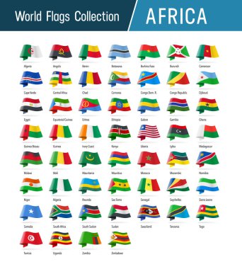 Flags of America and Oceania, waving in the wind. Icons pointing location, origin, language. Vector world flags collection. clipart