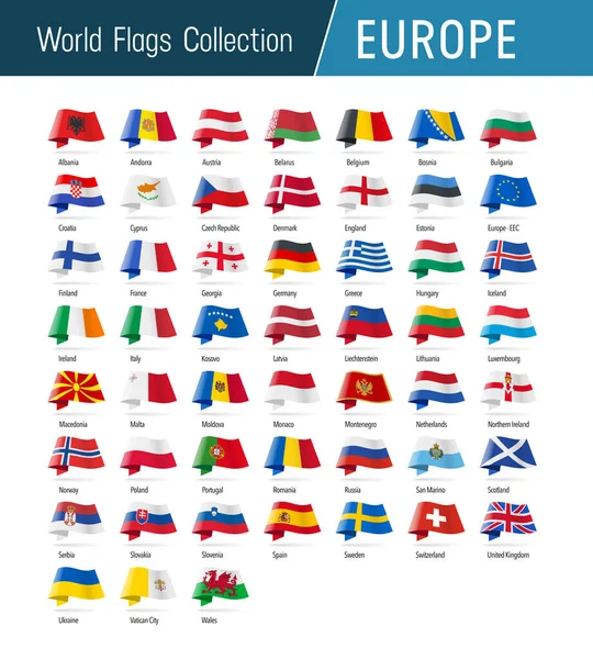 Vlaggen Van Amerika Oceanië Wapperend Wind Iconen Wijzen Naar Locatie — Stockvector